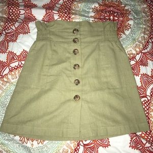 Khaki Button Down Skirt